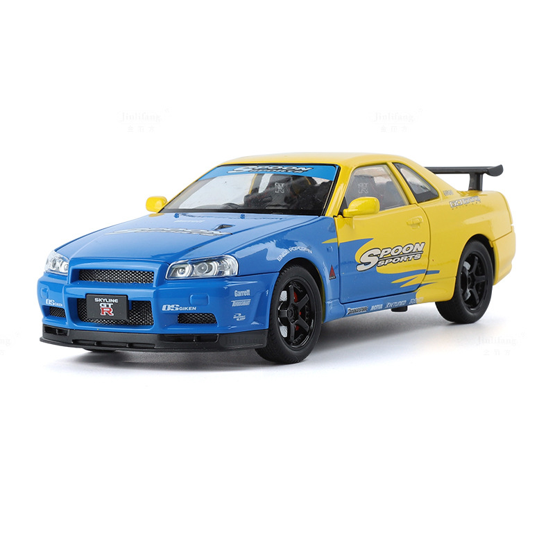 1: 24 GTR modelo de aleación de diseño eco sonido y luz coche deportivo dong ying dios de la guerra coleccionista adornos regalo novio