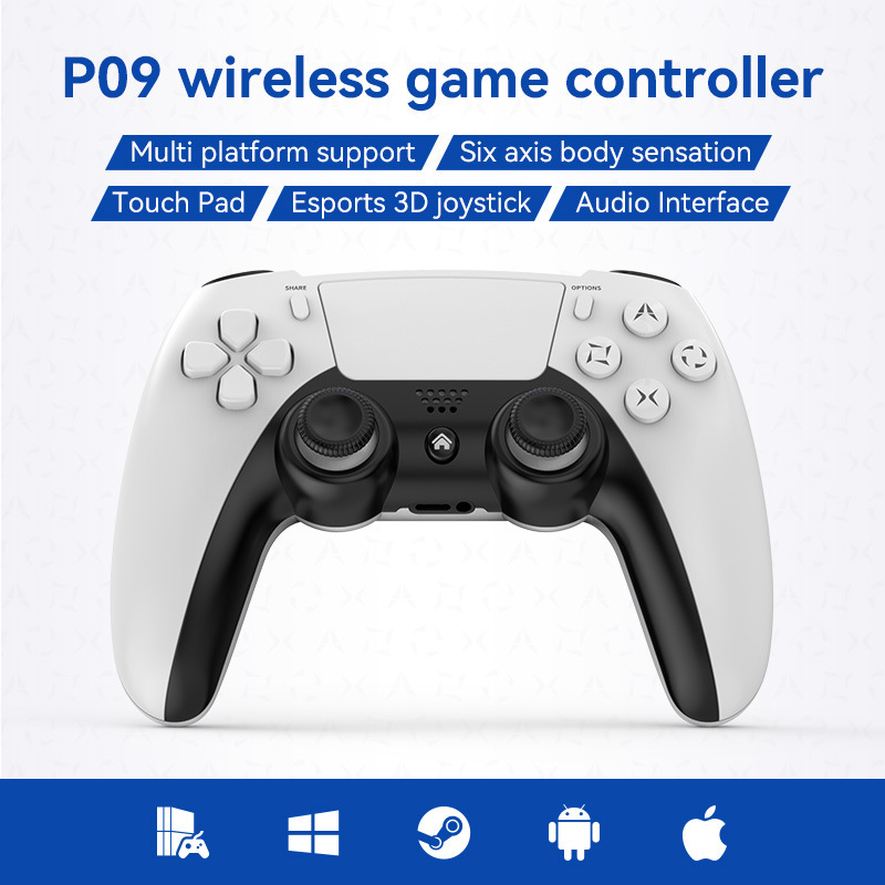 新しいプライベートモデル P4 ゲームコントローラー 6 軸体性感覚デュアル振動ワイヤレス Bluetooth ゲーム ps3 コントローラー pc コンピュータプロ|undefined