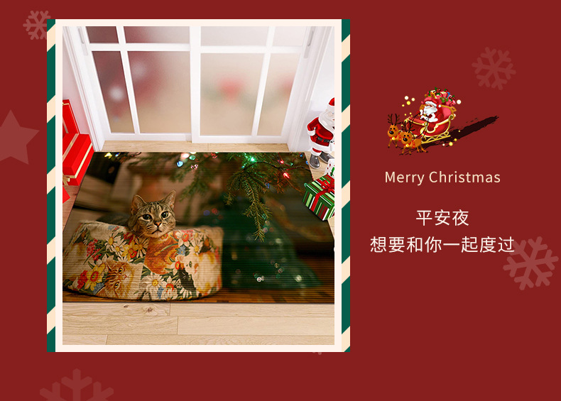 跨境门垫,圣诞地垫,入户门垫,玄关地垫,防滑垫子