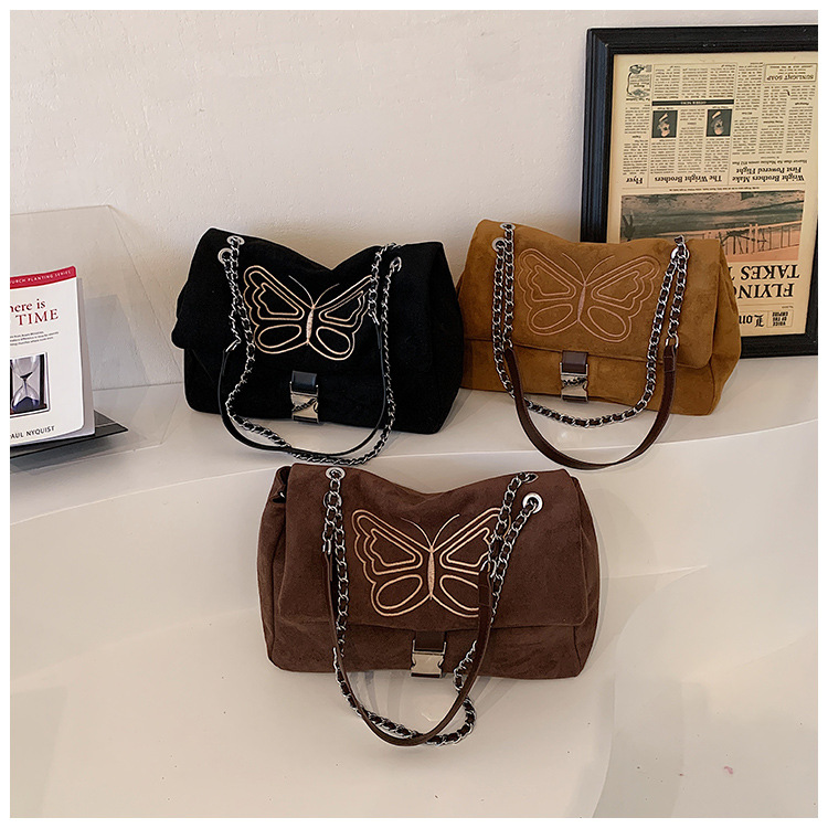 Nuova borsa a tracolla con catena monospalla di grande capacità, borsa da donna, borsa a tracolla con farfalla ricamata, borsa Maillard_voghion.com