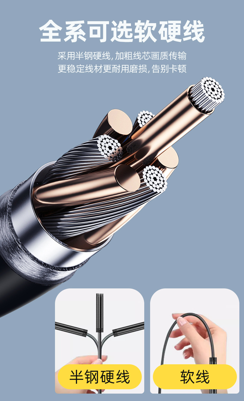 WiFi Wireless Mobile Borescope Engine Automotive Inspection Endoscope Camera Pipeline Inspection Waterproof Probe