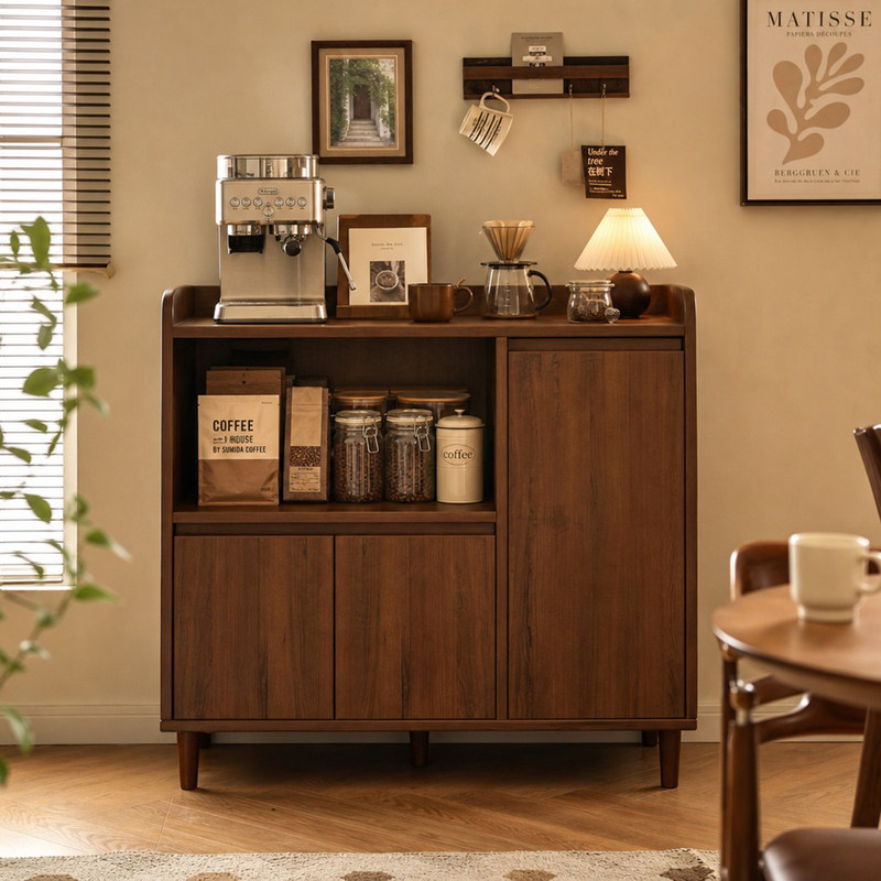 Mid-century style sideboard, coffee machine storage cabinet, living room tea bar, small-sized wall-mounted cabinet, storage cabinet Mid-century style sideboard, coffee machine storage cabinet, living room tea bar, small-sized wall-mounted cabinet, storage cabinet