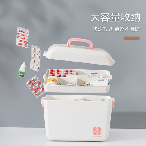 Family epidemic prevention small medicine box children's first aid medical box large size medication storage box baby medicine medical box for home use