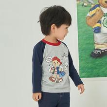 新款 韩版童装国内专柜外贸尾单男童撞色长袖T恤T0LA223803A