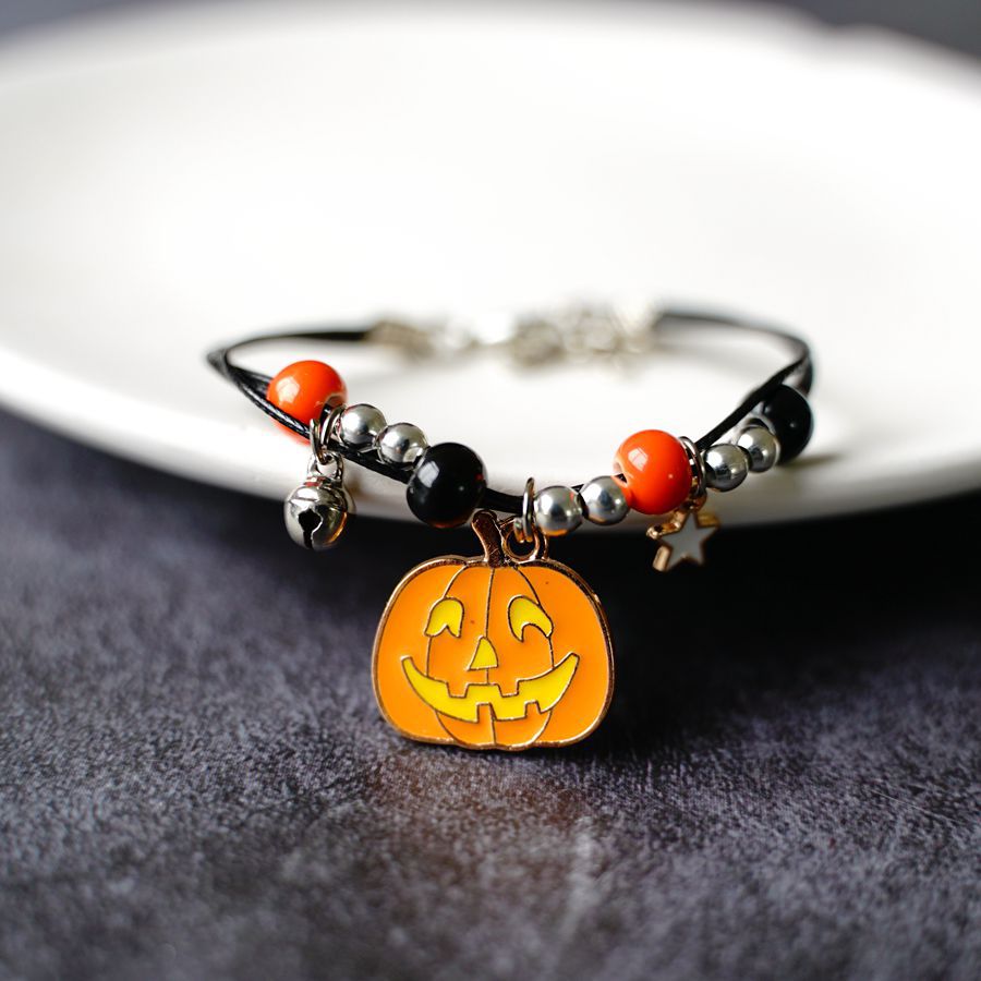 Kuuma tarjous Halloween-kurpitsarannekoru Uusi aavefestivaalin oranssi solmio Keraaminen rannekoru_voghion.com