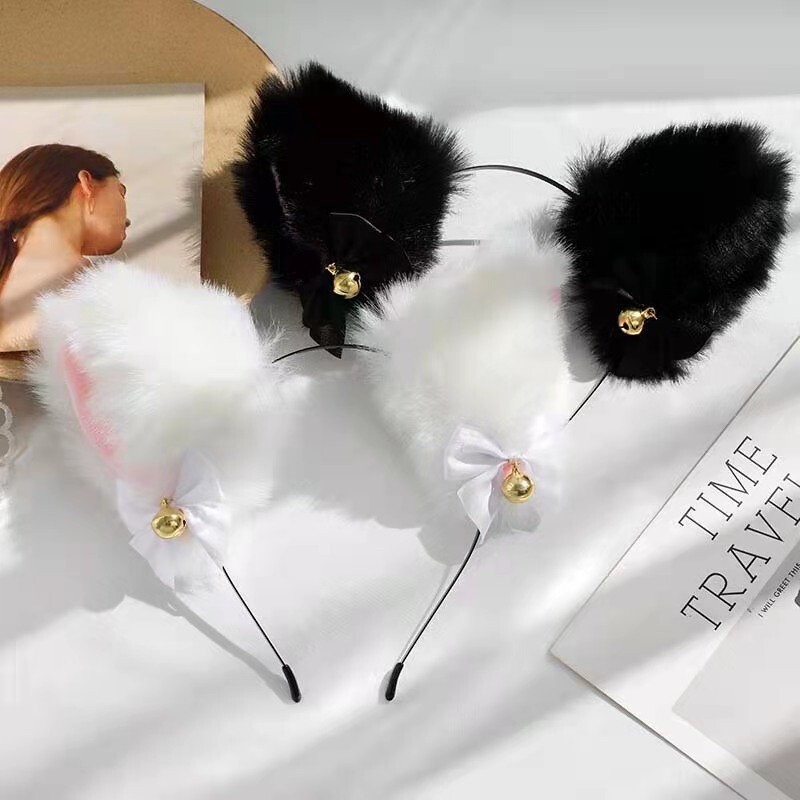 Manufacturer Plush Cat Ear Headband Cosplay Anime Cat Girl Headband Fox Ears Bell Performance Headdress