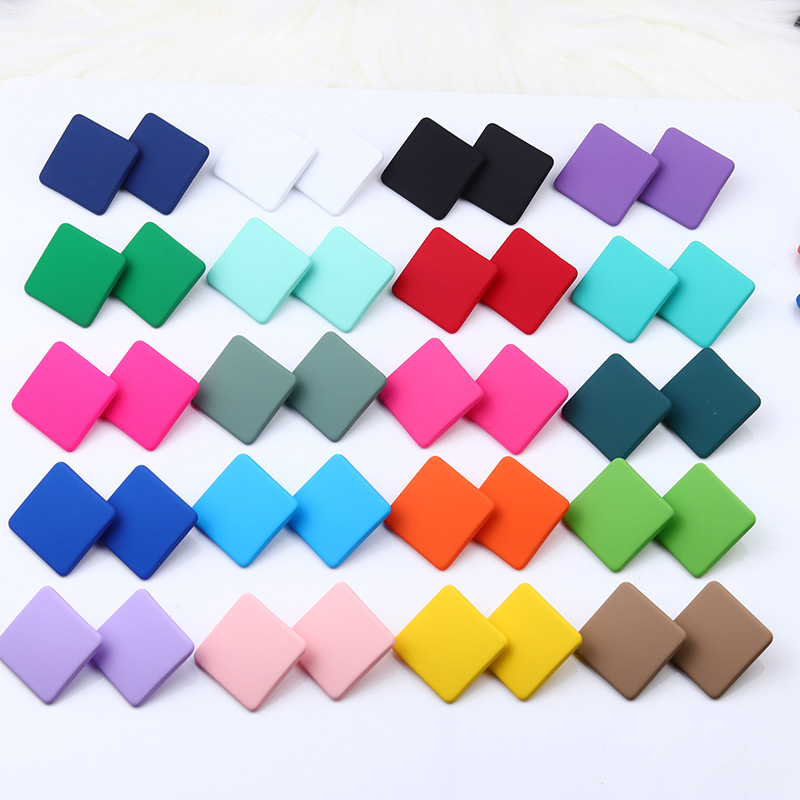 10g Weight Ear Studs Classification 1 Pair Quantity Daily Occasion Acrylic Material Geometric Pattern Women'S Gender Stoving Varnish Design Simple Style Style 1 Pair Simple Style Geometric Stoving Varnish Arylic Ear Studs 16