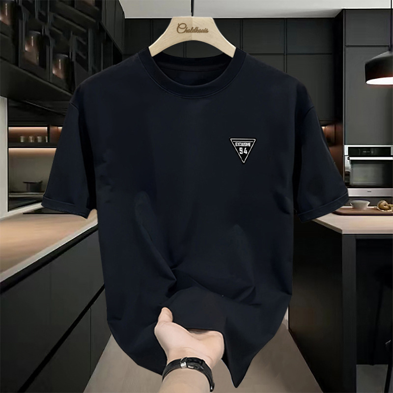 Printed Short Sleeved T-shirt For Boys On Instagram Fashion Label, 2025 Summer Trend Loose Half Sleeved Versatile T-shirt_voghion.com