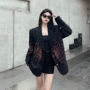 新款重工秋季垫肩西服