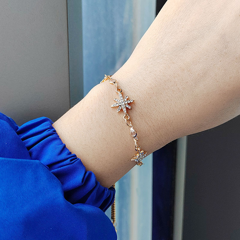 Japanisches und koreanisches Instagram-modisches Perlenarmband, einzigartiges Design, achteckiges Sternarmband, einzigartiger Trend, Armband im kalten Stil_voghion.com