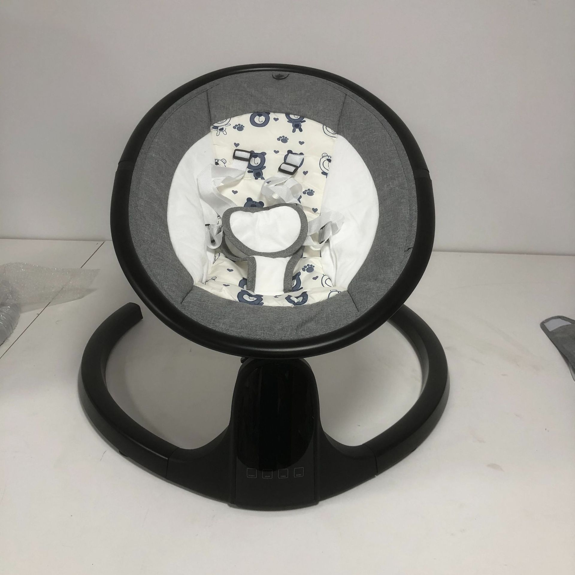 LED inteligente táctil ajustable ángulo cuna lavable paño conjunto eléctrico bebé mecedora cama cuna