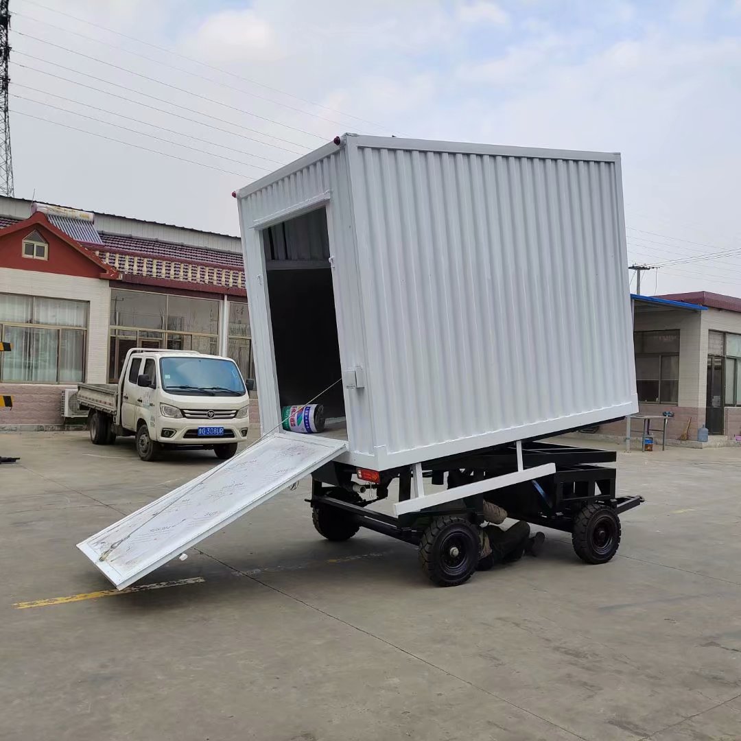 1吨自卸箱式拖车 2800*2000*2200 半挂箱式货运四轮拖车厂家供应