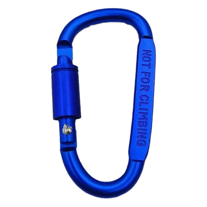 Ventas directas de fábrica lado negrita plana N ° 8 con gancho de bloqueo mosquetón en forma de D tuerca colgante rápida hebilla de aleación de aluminio hebilla de mochila