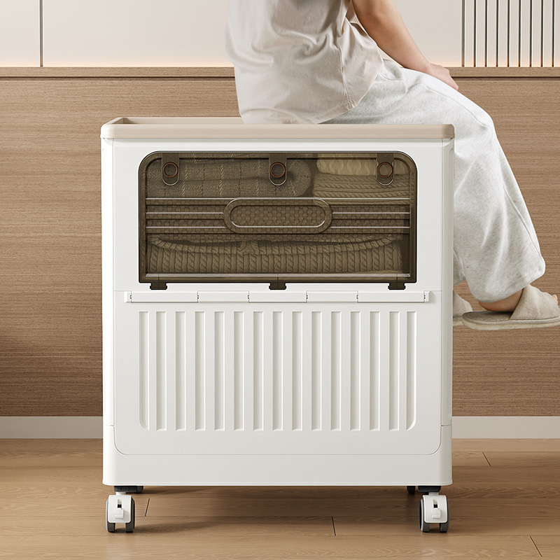 Caja de almacenamiento plegable para el hogar, de estilo simple y nuevo, hecha de plástico PP, armario de almacenamiento de varias capas para juguetes y bolsas de dormitorio, móvil.