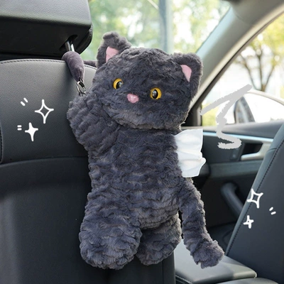 Car tissue box/set – box, car seat back tissue - ly-hanging-black-cat