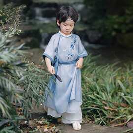 2026新款儿童汉服男童夏季唐装古风中国国风男孩可爱古装演出服