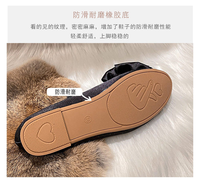 Giày búp bê nữ quai ngang kiểu Mary Jane mũi tròn, gót thấp 1–3 cm — Lụa thật màu hồng, Lụa thật màu trắng, Lụa thật màu đen chi tiết 12