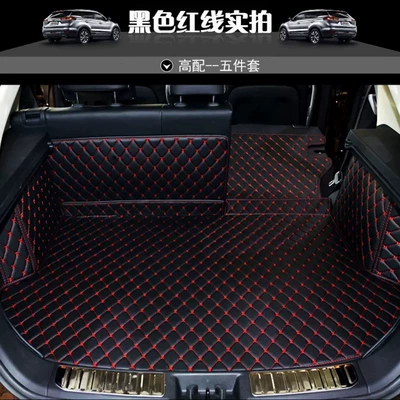 Special High Side Trunk Mat for Special Car Leather Rear Trunk Mat Version Car Foot Mat Auto Supplies Factory (Trunk Mat) - black-and-red-full-surround-customized-domestic-and-foreign-car-models