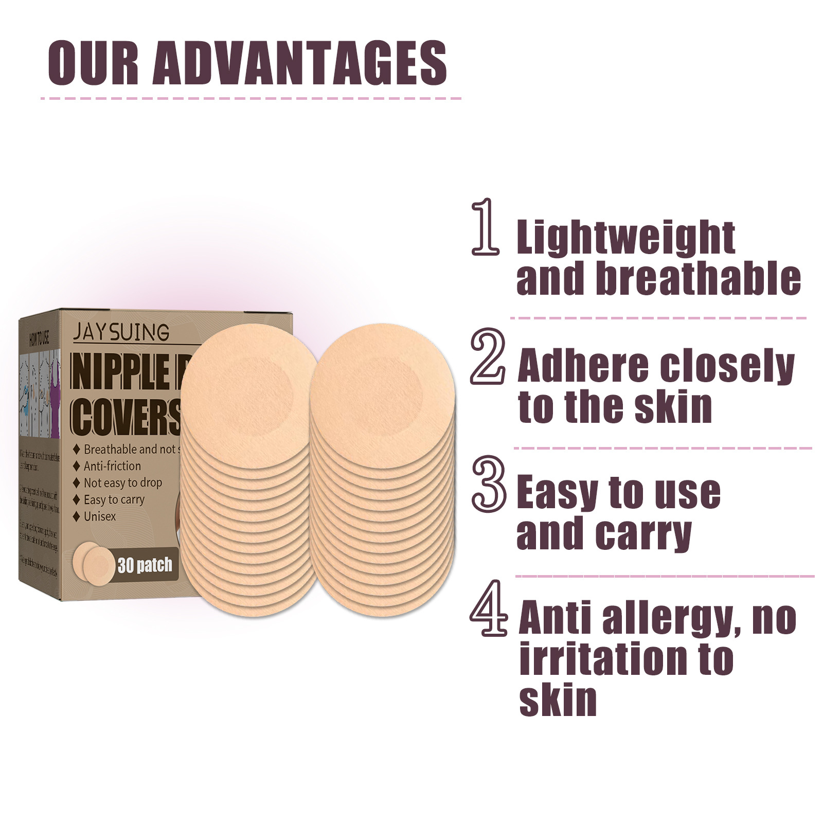 disposable with Jaysuing anti convex points, light fading, breathable, invisible chest that is not easy to fal_voghion.com