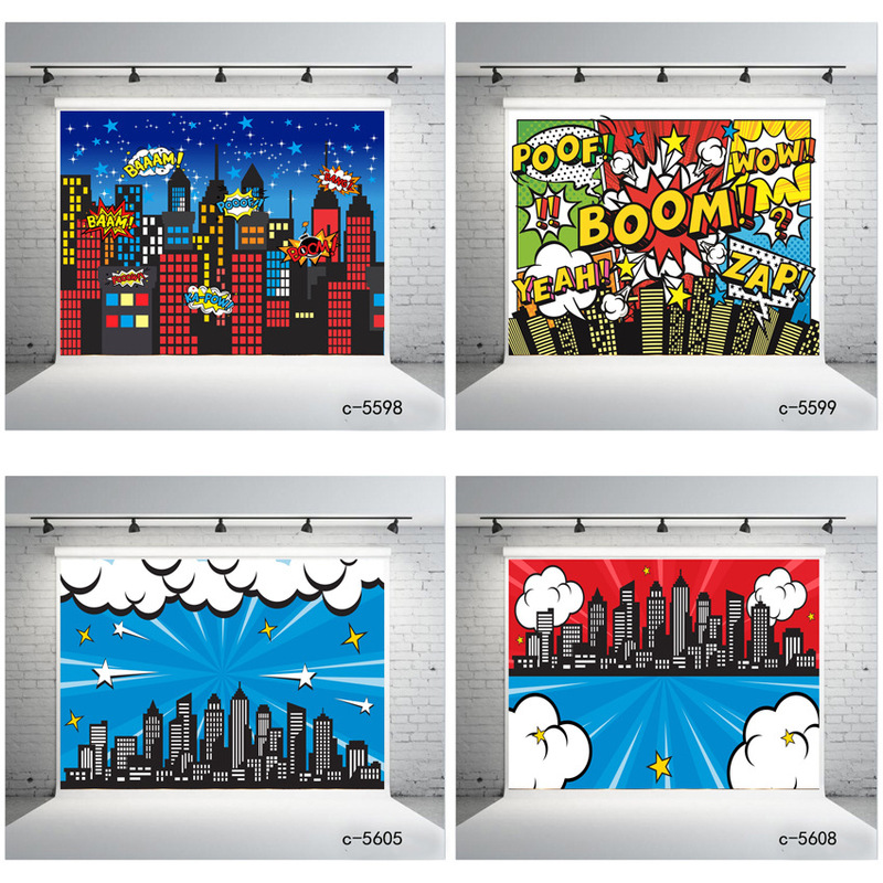 Cross-border Photography Background Cloth Amazon Festival Celebration Banner City Architecture Silhouette Romantic Style Hanging Cloth