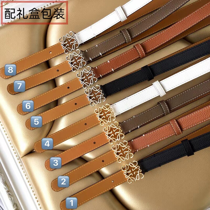 New Luojia Women's Belt First Layer Cowhide 2.0cm Litchi Pattern Genuine Leather Fine Suit Jacket Versatile Fashion