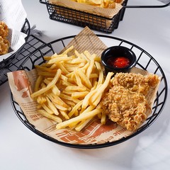 Creative snack basket French fries basket Western restaurant snack chicken wings fried chicken bread basket bar fried food plate container