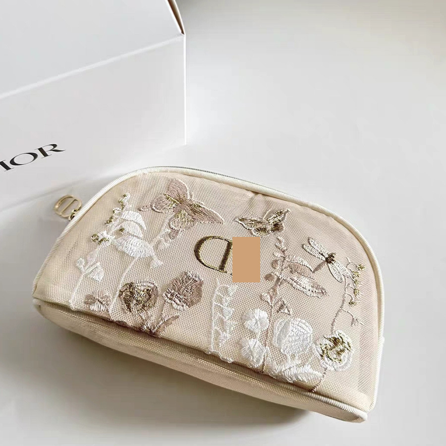 Cosmetic Bag for Women, New Product, Butterfly Embroidery, Shell Double-Layered Cosmetic Bag, Convenient Toiletry Bag, Storage Bag