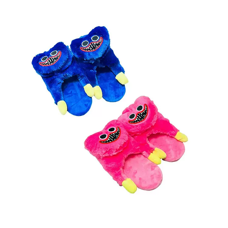 跨境卡通波比毛绒拖鞋poppy playtime香肠怪居家棉鞋室内毛毛拖鞋