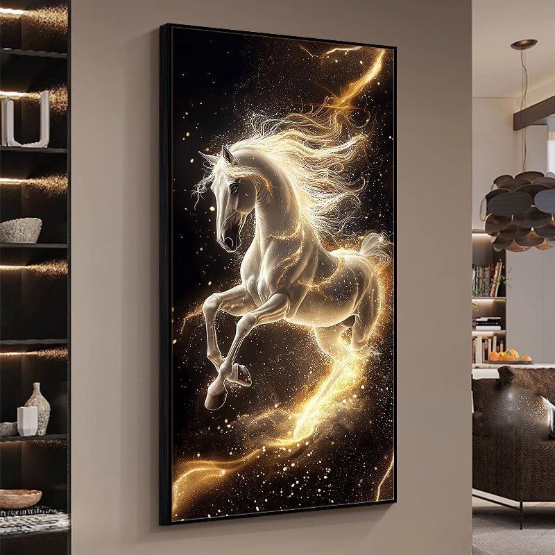 Salón de estar a través de la pared del portal al final de la decoración exitosa pintura en el pasillo colgar pintura de la atmósfera pintura vertical de alta calidad