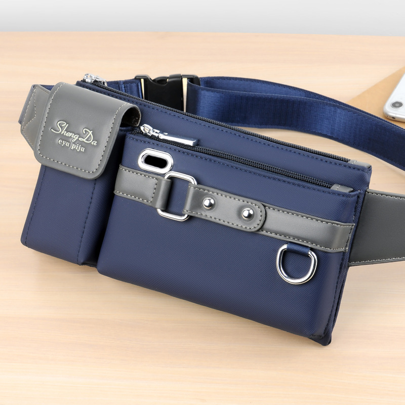 Nueva bolsa de cintura ligera bolsa de pecho casual deportiva para hombres bolsa de teléfono móvil multifuncional bolsa de tela impermeable bolsa de mensajero de gran capacidad moda