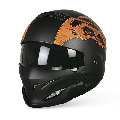 Motosiklet kaskı (dəbilqə): 3C/Dot Certified, Can Be Equipped - ghost-fire-black-tea-m53-54cm