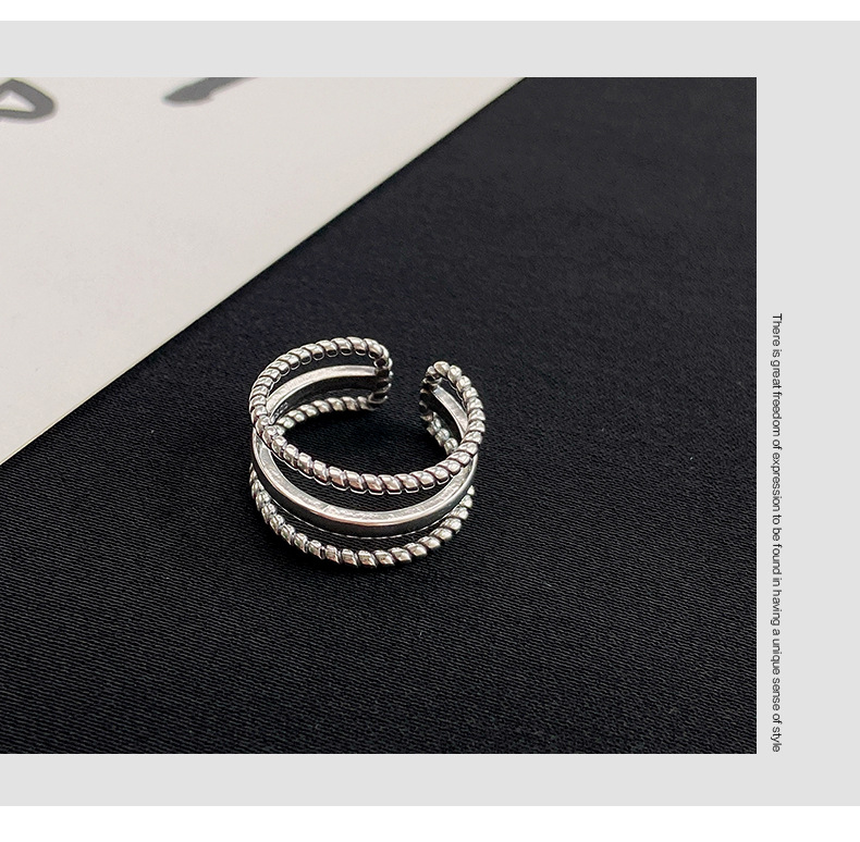 Minimalistisk tre-lags sunrise ring til damer åben model_voghion.com