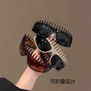 设计感墨镜发箍醋酸豹纹时尚发饰百搭造型发卡2026新款折叠头箍女