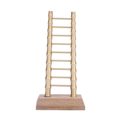 Hongda all-brass step-by-step copper ladder moving to new home entrance decoration bronze ladder ornaments