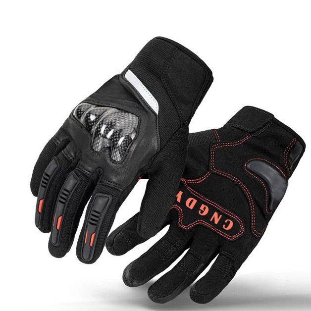 カーボンファイバー製保護具、バイク用転倒防止レーシングフルフィンガーグローブ、男女兼用ライディンググローブ