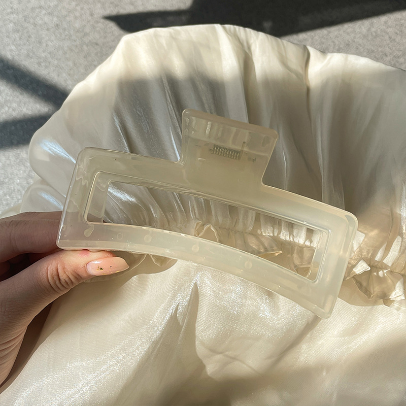 Pinza de pelo acrílica grande para mujer, estilo elegante, pinza de tiburón versátil para cabello abundante