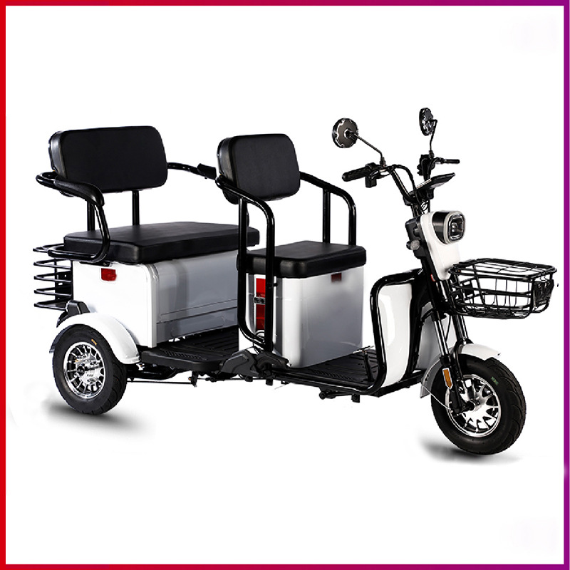 Triciclo eléctrico para personas mayores, vehículo eléctrico para adultos para recoger niños, de doble propósito para pasajeros y carga, triciclo eléctrico para transportar mercancías, experto en terrenos de ascenso.