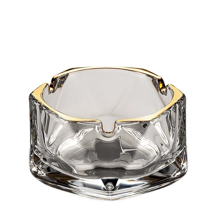 Big glass ashtray for commercial use for office, light luxury style