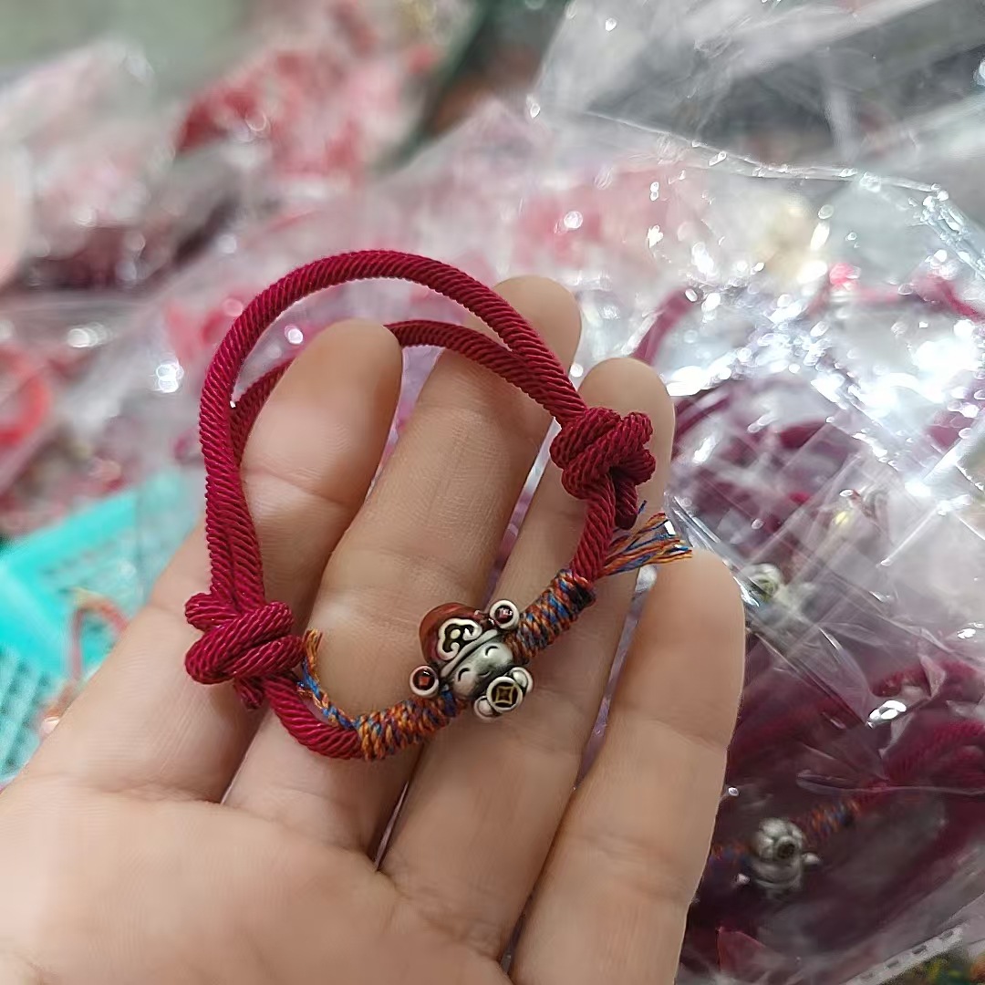 Wealth God Bracelet, 999 Pure Silver, Attracts Wealth and Good Luck, Couple's Woven Bracelet, 2025 New Model, New Year's Gift