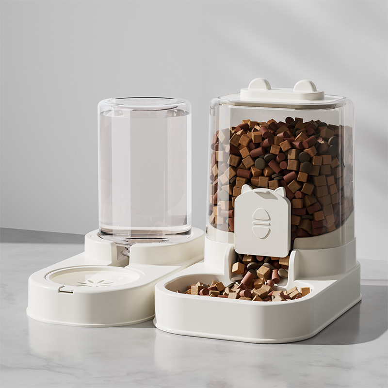 alimentador para mascotas, alimentador automático de agua potable, tazón de comida para gatos, separación seca y húmeda de gran capacidad, alimentador dividido, máquina de beber