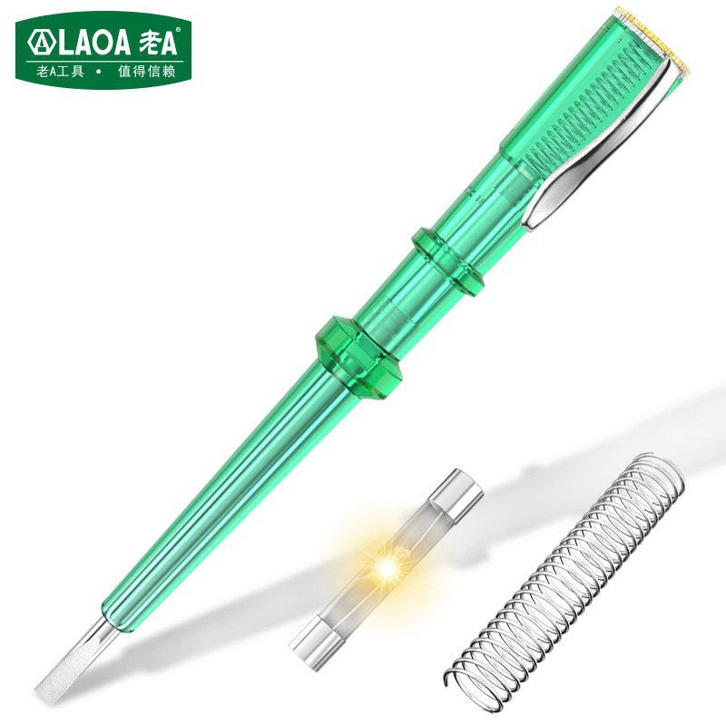 老A 简易型测电笔 验电笔 螺丝刀形测电笔 铜头电笔LA810407