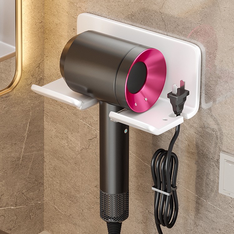 Secador de pelo de almacenamiento de rack ponche libre de baño montado en la pared secador de pelo soporte de baño secador de pelo rack de almacenamiento de rack