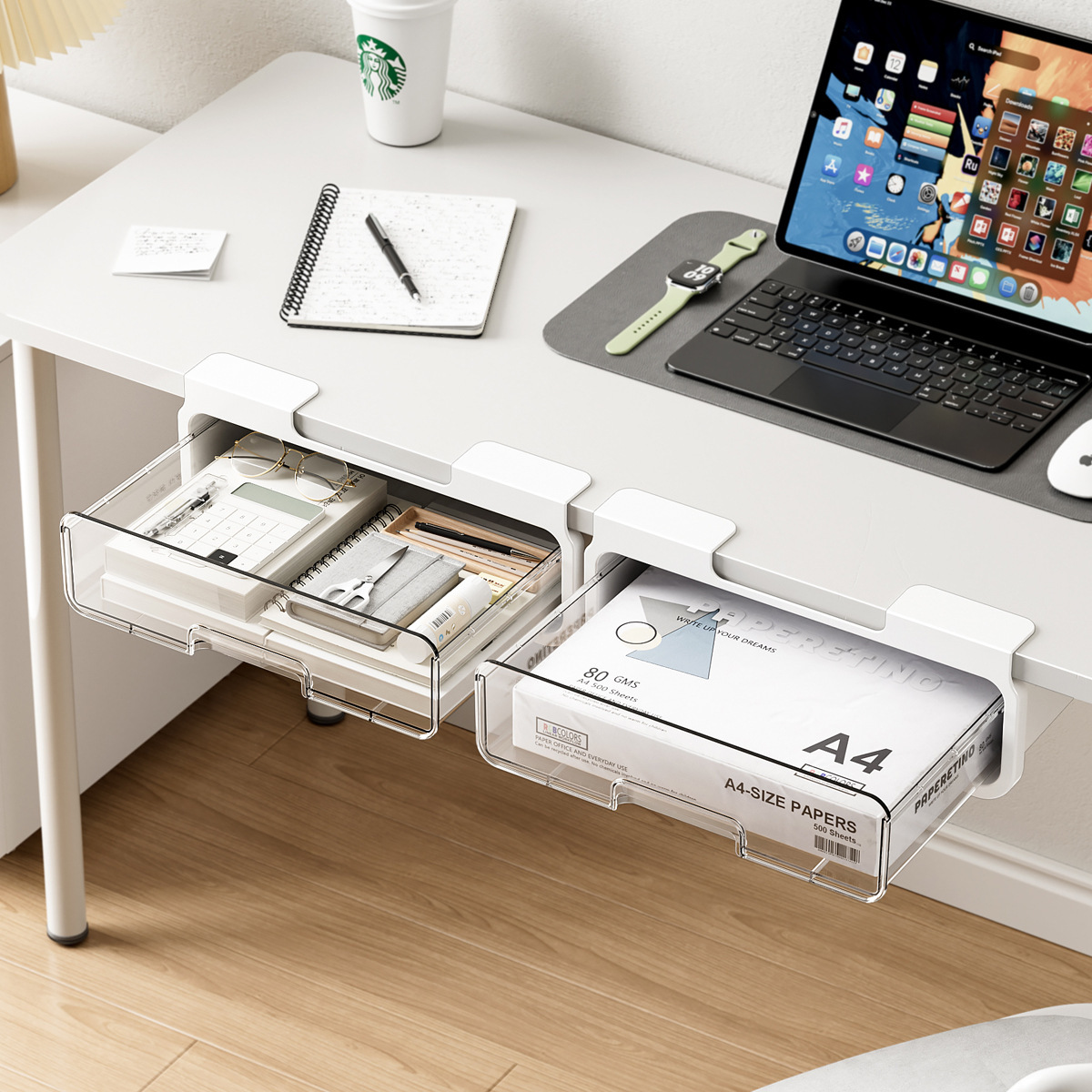 Caja de almacenamiento tipo cajón debajo de la mesa Estación de oficina con estante de archivos invisibles para almacenar artefactos mágicos debajo de la mesa