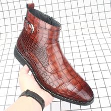 2022经典款休闲鳄鱼纹皮鞋韩版布洛克大码皮鞋青年男皮鞋161