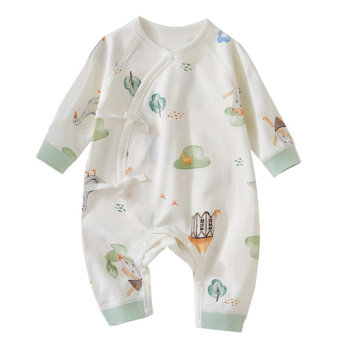 Newborn clothes, spring and autumn infant clothes, wholesale monk clothes, boneless lace-up butterfly clothes, baby clothes