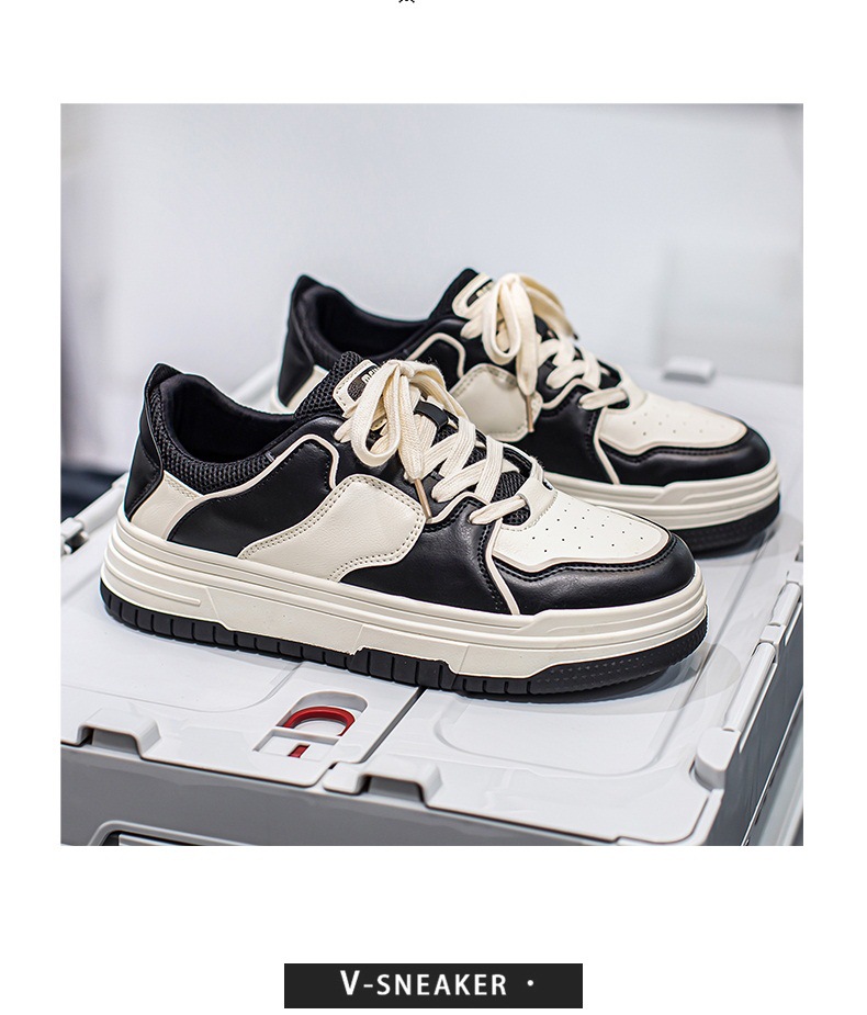 Meiretu 2024 celebrità di Internet Instagram tendenza versatile studente di nicchia sneakers stile americano in bianco e nero spesse_voghion.com