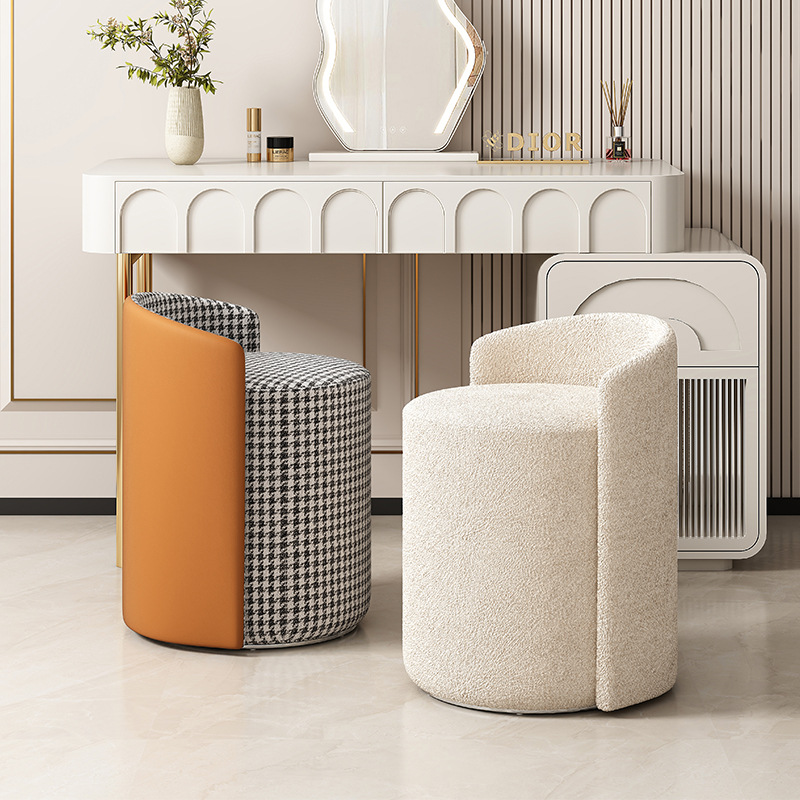 Maquillaje taburete silla niñas moderno simple avanzada lana de cordero Internet celebridad fotografía vestidor taburete guardarropa silla taburete redondo