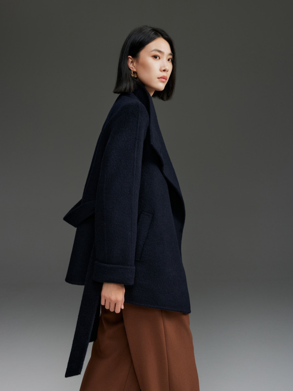 抗静电真丝双面羊毛羊绒大衣女高级感系带宽松中长款毛呢外套秋冬|undefined