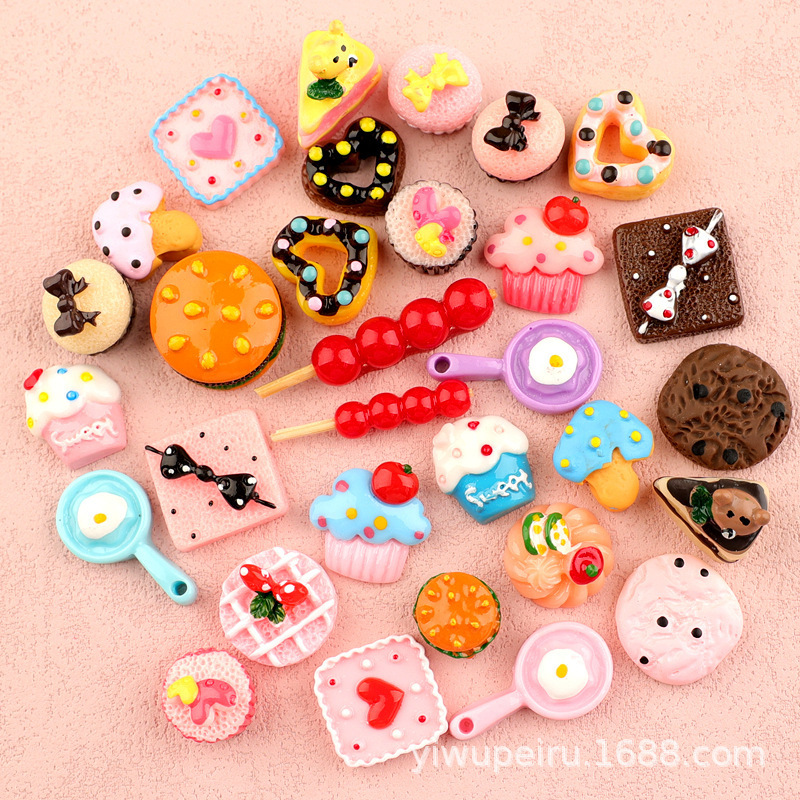 Cream Glue Cake Simulation Food Toy DIY Materials Dessert Resin Phone Case Resin Accessories Cookies Donuts Wholesale