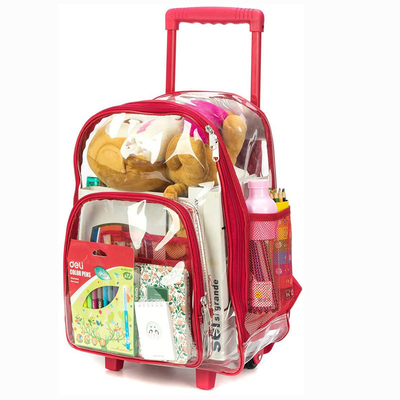 European and American Street Trendy Transparent Pvc Women's Trolley Bag Outdoor Lightweight Waterproof Multi-Functional Luggage Wheel Backpack European and American Street Trendy Transparent Pvc Women's Trolley Bag Outdoor Lightweight Waterproof Multi-Functional Luggage Wheel Backpack